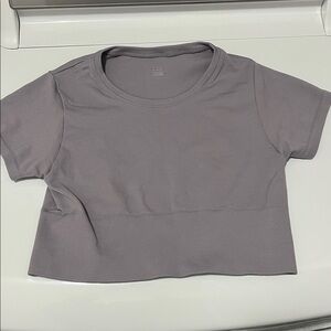 Aerie Offline Crop Top Grey Medium
